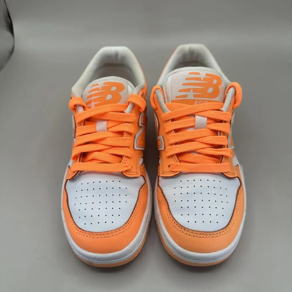 New Balance 480 Shoes Youth Size 4 Orange White Sneakers Lace Up